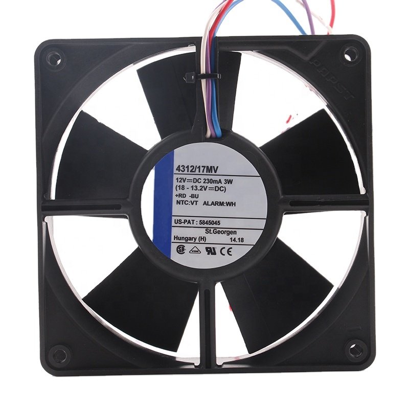 Original German 4312/17MV 24V 48V DC12V 3W EC AC 120x120x32mm 12032 12CM 4-wire Dual Ball Axi Fan Heat Dissipation Cooling Fan